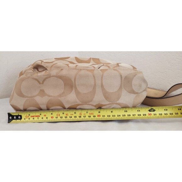 Coach Yellow Tan f15067 Leather Carly Signature Duffle Crossbody Convertible Bag - Picture 6 of 9